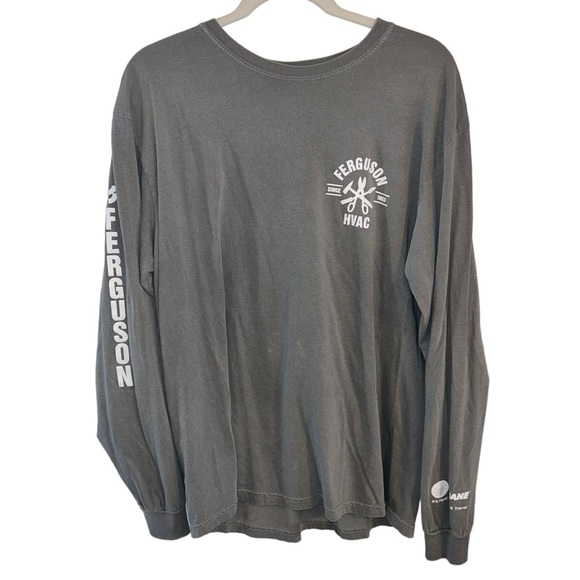 Gray Comfort Colors Ferguson HVAC Trane Long Sleeve Top Unisex Size Large Shirt! - Picture 1 of 4